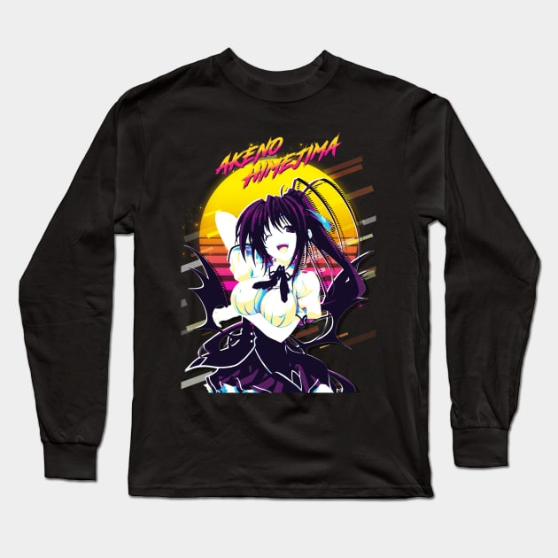 High School DxD - Akeno Himejima Long Sleeve T-Shirt by 80sRetro